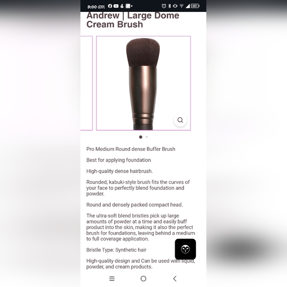 BRAND NEW Hank & Henry Andrew Chocolate series LG dome cream brush - Picture 4 of 4